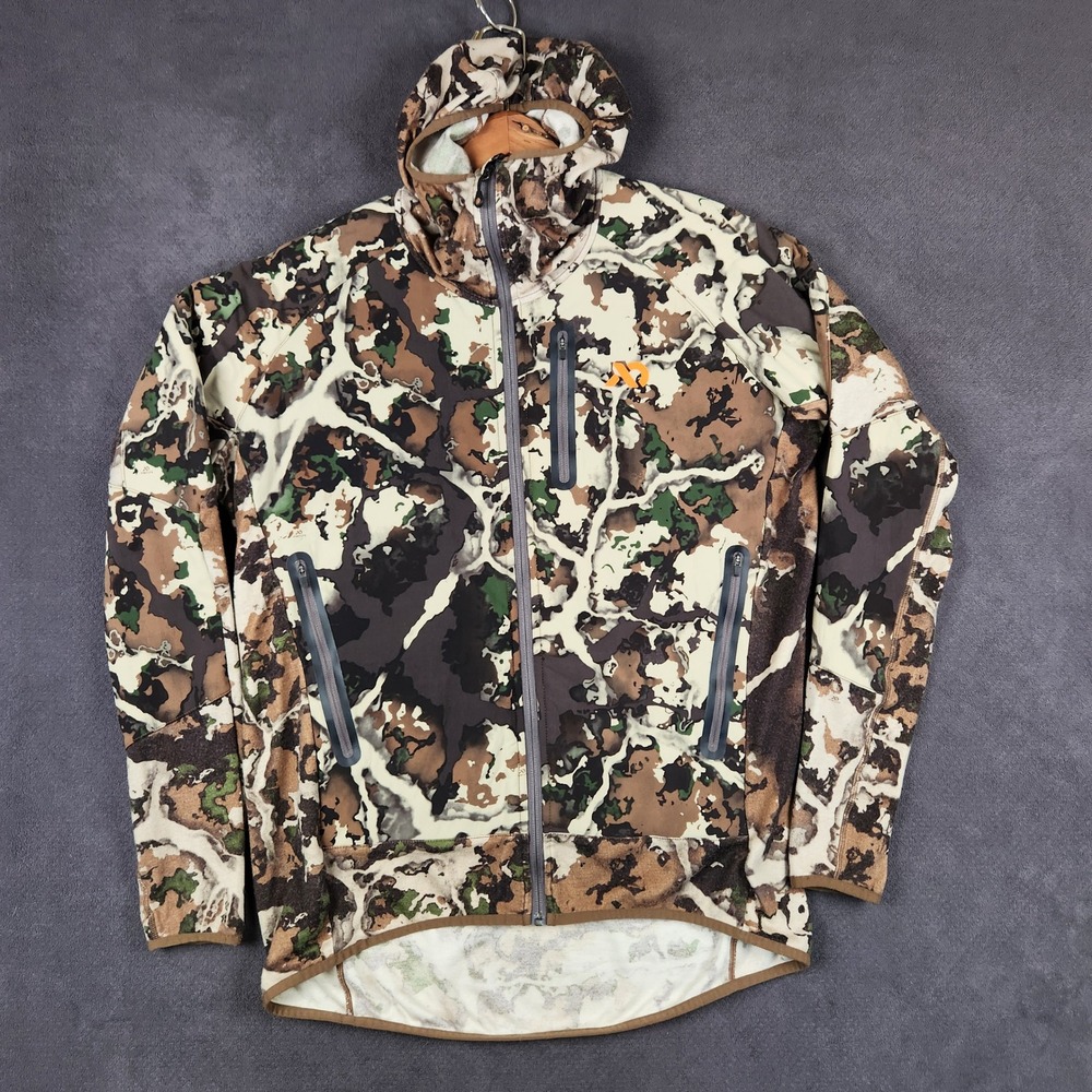 First Lite Sawtooth Hybrid Jacket Mens XL Specter Camo Merino Wool Hooded Zip Up